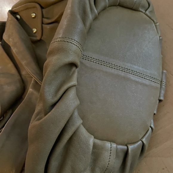 Leather satchel by “Sorial”  light lining inside, brass studs, gorgeous bag! - Picture 9 of 9